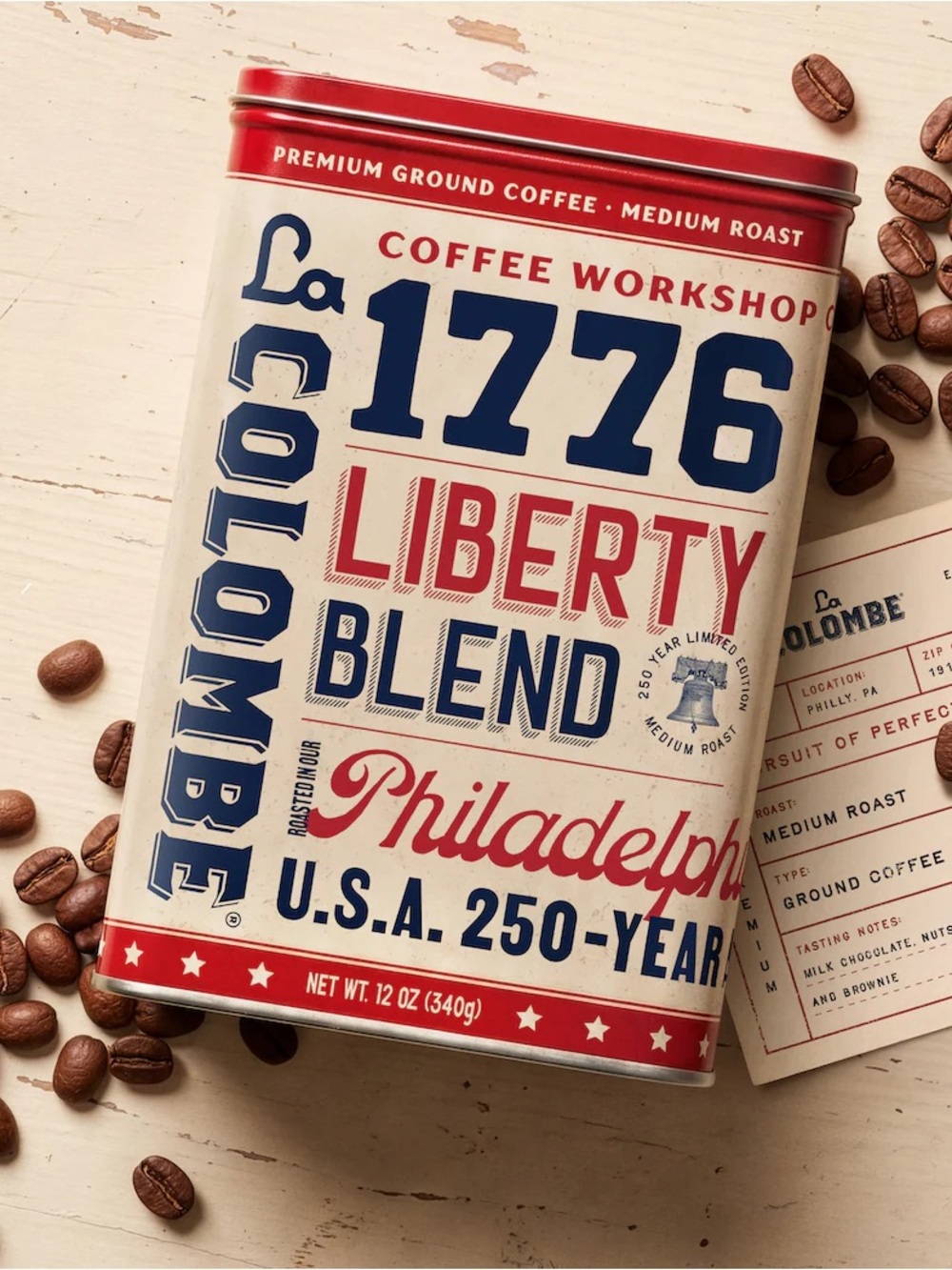 La Colombe Philadelphia America 250 Collectible Tin & Liberty Blend Coffee